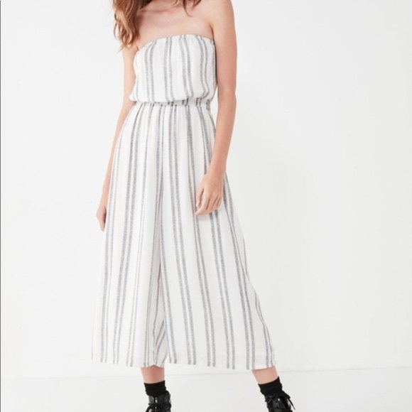 silence + noise Pants - Blue and White Jumpsuit